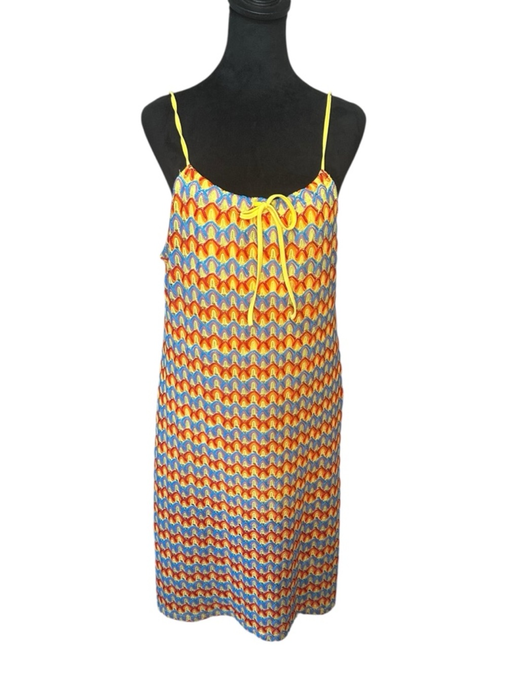 Caren Sport Boho Crochet Midi Dress – Women’s 1X – Multicolor Zig Zag – Festival